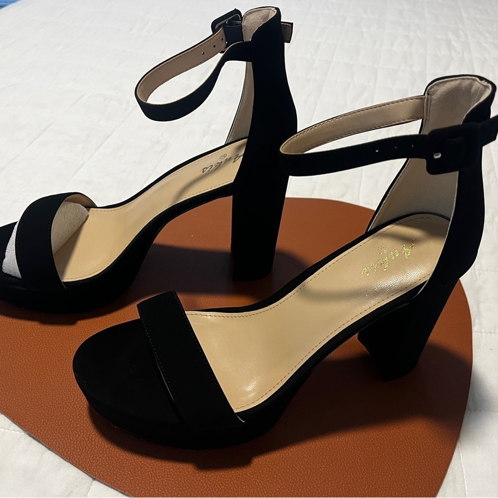 Ankis Chunky Platform Heels - 4 Inch Block Heeled Sandals  - 8.5/ 620 - Picture 7 of 11